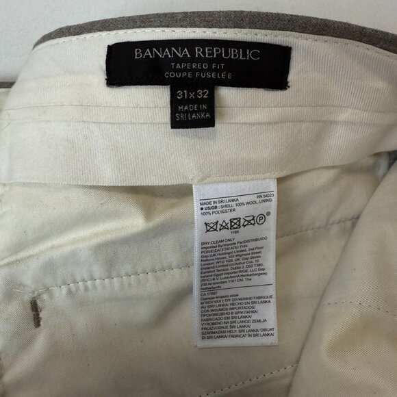 Banana Republic | 100% Italian Wool Flannel Suit Pants | 31W 32L - Picture 4 of 7